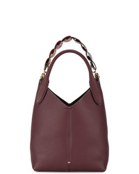 Anya Hindmarch Burgundy Leather Heart Link Shoulder Bag