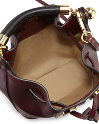 Chloé Chloe Gala Small Leather Bucket Bag Bordeaux