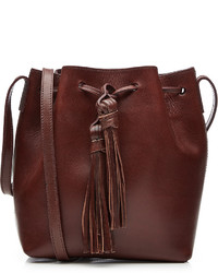 Closed Leather Bucket Bag