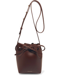 Mansur Gavriel Mini Mini Leather Bucket Bag Burgundy