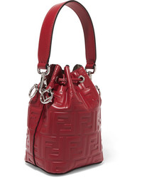 Fendi Mon Trsor Small Embossed Leather Bucket Bag