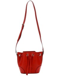 Gucci Red Diamante Leather Bucket Bag