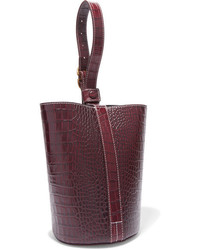 Trademark Small Croc Effect Leather Bucket Bag