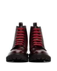 Paul Smith Burgundy Farley Lace Up Boots