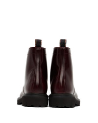 Paul Smith Burgundy Farley Lace Up Boots