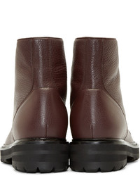 Marc Jacobs Burgundy Leather Combat Boots