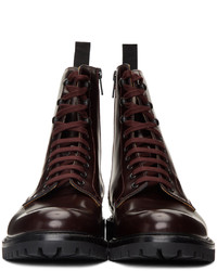 Common Projects Red Combat Lace Up Boots