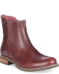 Burgundy Leather Chelsea Boots