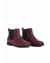 Missguided Patsy Flexi Sole Chelsea Boots Oxblood