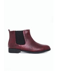 Missguided Patsy Flexi Sole Chelsea Boots Oxblood