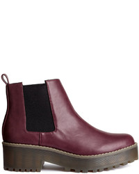 h&m burgundy boots