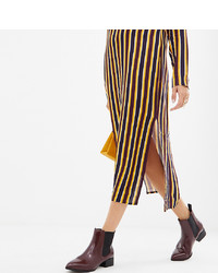 Monki Pointed Toe Chelsea Boots In Burgundy