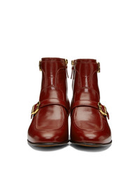 Gucci Red Ebal Boots