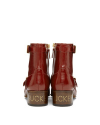 Gucci Red Ebal Boots