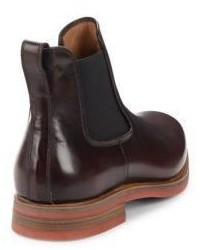 Salvatore Ferragamo Slip On Leather Chelsea Boots