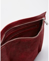 Asos Leather Faux Pony Clutch Bag