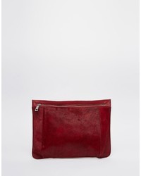 Asos Leather Faux Pony Clutch Bag
