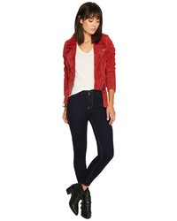Blank NYC Moto Jacket In Red My Mind Coat