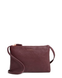 Ted Baker London Maceyy Double Zip Leather Crossbody Bag