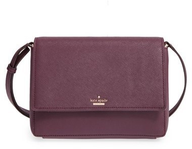Leather crossbody bag Kate Spade Burgundy in Leather - 32644220