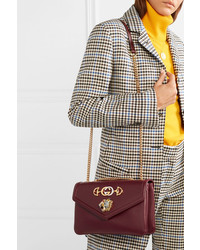 Gucci Rajah Medium Embellished Leather Shoulder Bag