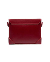 Manu Atelier Red Bold Leather Cross Body Bag