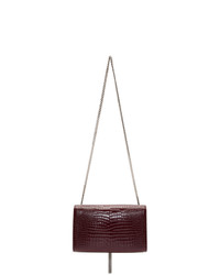 Saint Laurent Red Croc Medium Kate Tassel Bag