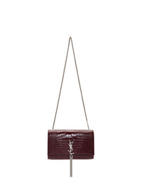 Saint Laurent Red Croc Medium Kate Tassel Bag