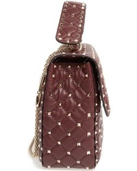Valentino Rockstud Matelass Lambskin Leather Shoulder Bag