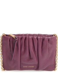 Marc Jacobs Ruched Leather Crossbody Bag Burgundy