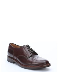Brunello Cucinelli Burgundy Leather Lace Up Oxfords
