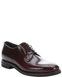 Brunello Cucinelli Burgundy Leather Lace Up Oxfords