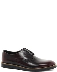 Asos Derby Shoes In Polido Leather Red