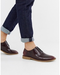 ASOS DESIGN Lace Up Shoes In Burgundy Faux Leather With Sole