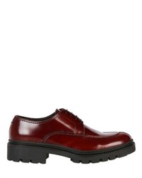Shiny Leather Derby Lace Up Shoes