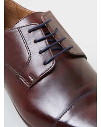 Topman Burgundy Leather Toecap Derby Shoes