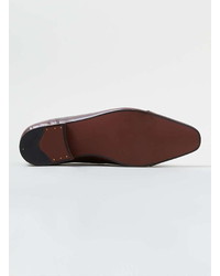 Topman Burgundy Leather Toecap Derby Shoes