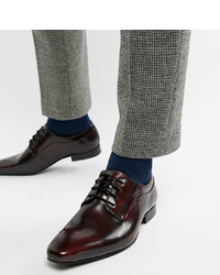 Dune Wide Fit Lace Up Derby Shoes In Burgundy High Shine