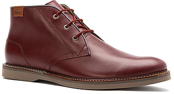 Lacoste Sherbrooke Hi Lace Up Boot Dk Burgundy, $159 | shoes.com | Lookastic