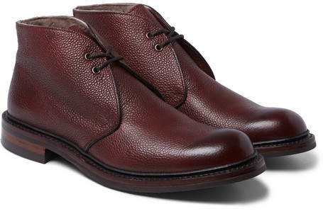 Cheaney Wool Lined Pebble Grain Leather Chukka Boots, $660 | MR PORTER ...