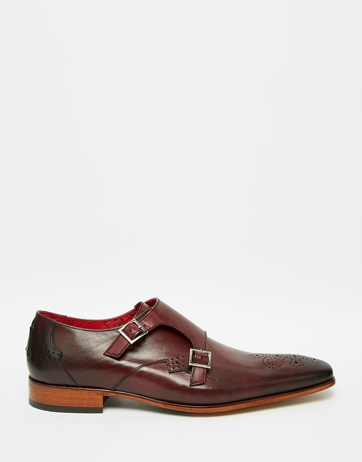 Jeffery West Leather Double Monk Shoes, $300 | Asos | Lookastic