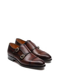 Magnanni Mancera Double Monk Shoe In Tabaco At Nordstrom