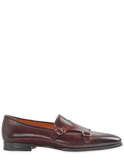 Santoni Hand Painted Leather Monk Strap Loafers | Where to buy & how to ...