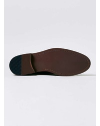Topman Burgundy Leather Monk Shoes