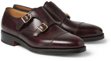 maroon monk strap shoes