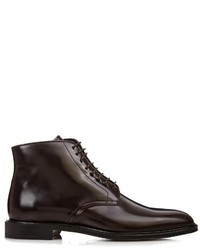 Burberry Shoes Accessories Lace Up High Shine Leather Boots