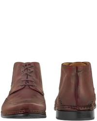 Pakerson Burgundy Handmade Italian Leather Wingtip Ankle Boots