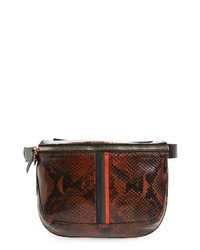 Clare V. Snakeskin Print Leather Belt Bag
