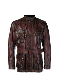 Burgundy Leather Field Jacket