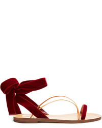 Valentino Velvet Flat Sandals